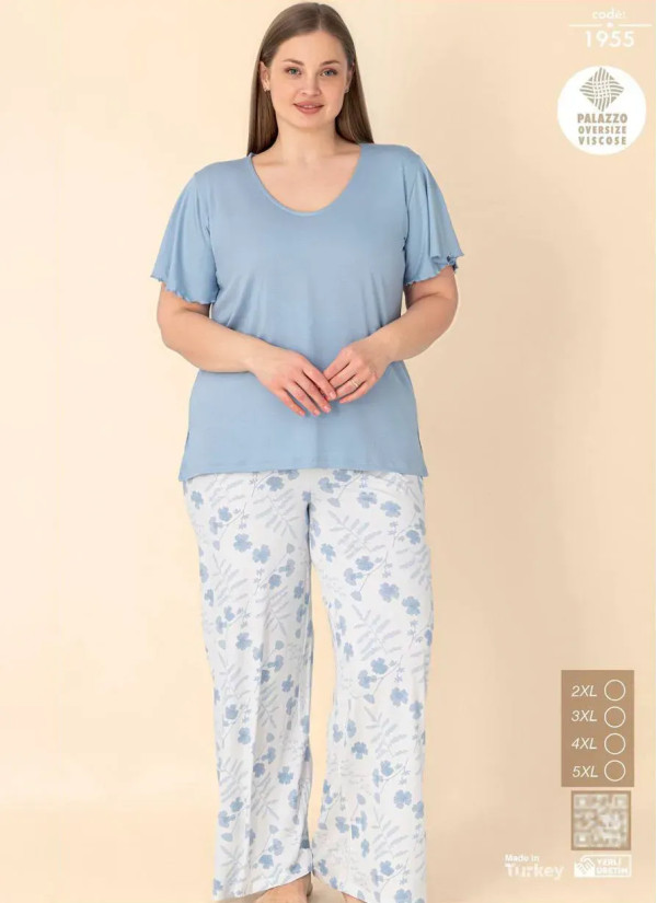 Seamlife 1955 Viscose Women's Pajama Set (2XL+3XL+4XL+5XL) — wholesale for boutiques
