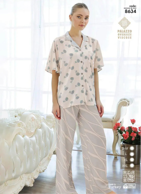 Seamlife 8634 Viscose Women's Pajama Set (SM+L+XL+2XL) — Turkish factory wholesale