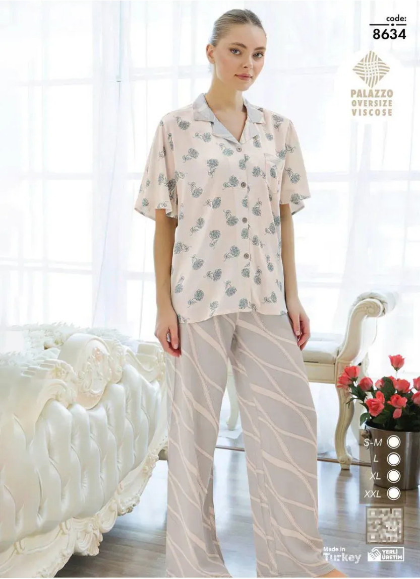 Seamlife 8634 Viscose Women's Pajama Set (SM+L+XL+2XL) — Turkish factory wholesale