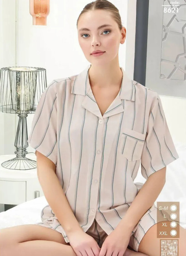 Seamlife 8621 Cotton Shorts Homewear Set (SM+L+XL+2XL) — Turkey wholesale collection