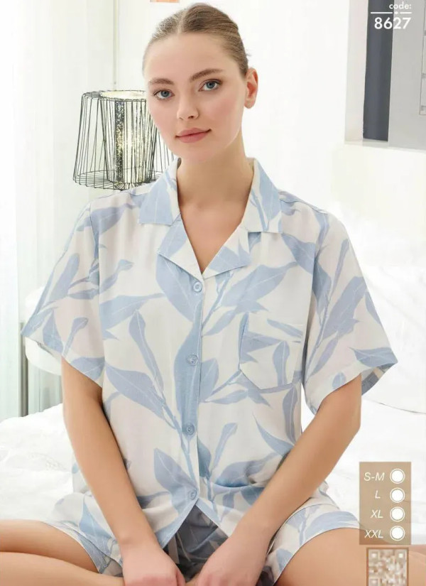 Seamlife 8627 Cotton Shorts Homewear Set (SM+L+XL+2XL) — Turkish factory wholesale
