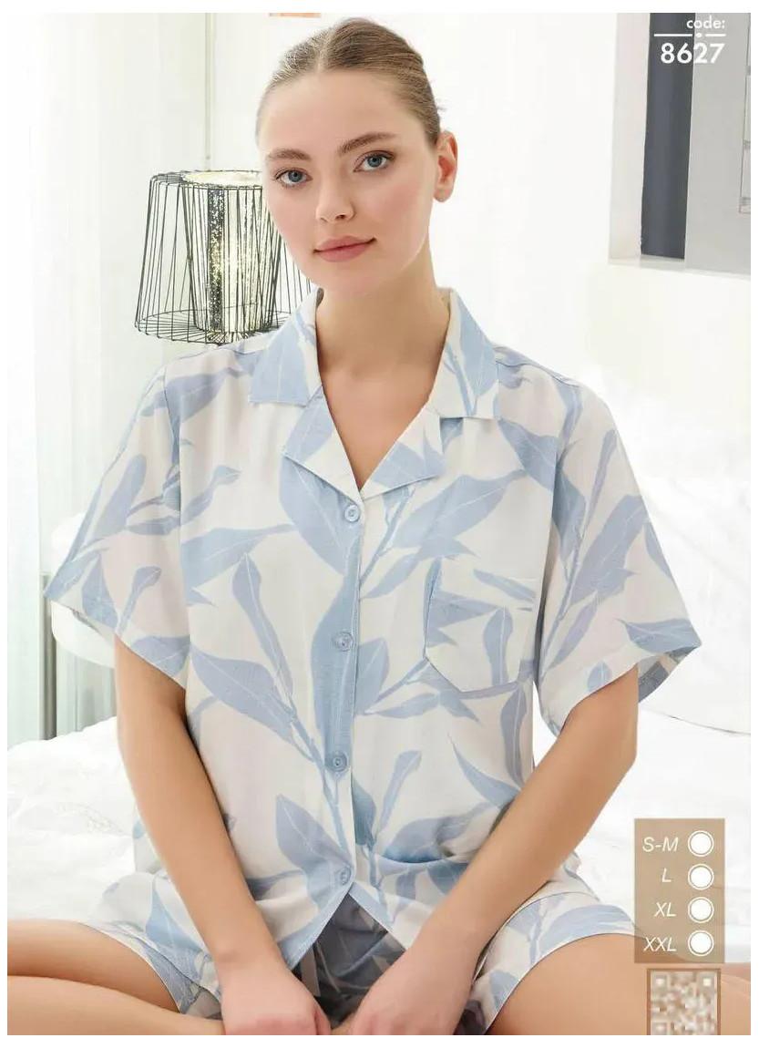 Seamlife 8627 Cotton Shorts Homewear Set (SM+L+XL+2XL) — Turkish factory wholesale