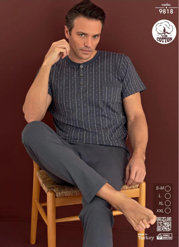 Seamlife 9818 Cotton Men's Pajama Set (SM+L+XL+2XL) — wholesale for boutiques