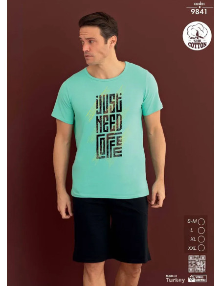 Мужской Комплект с Шортами из Хлопка (SM+L+XL+2XL) Seamlife 9841 — купить оптом со Стамбула
