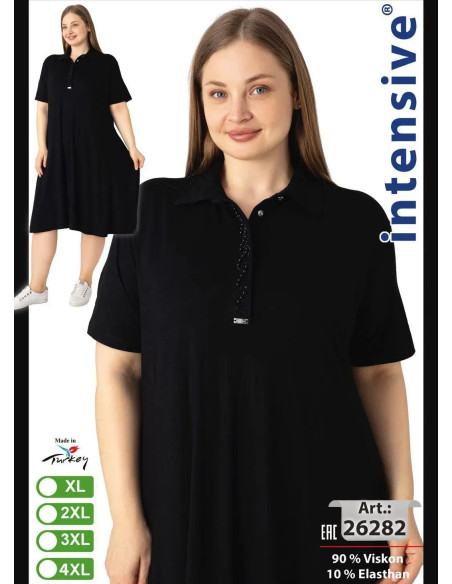 intensive 26282 Viscose Dress (XL+2XL+3XL+4XL) — direct Turkish factory supply