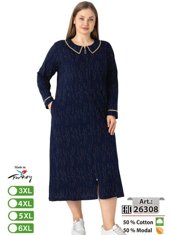 intensive 26308 Оптом Турция Фабрика Платье Cotton-MODAL (3XL+4XL+5XL+6XL) intensive 26308 Купить Оптом с Турции