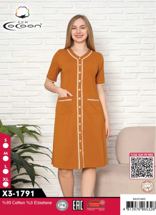 CCNX3-1791_MTR Cotton Women's Robe (S+M+L+XL) — Istanbul wholesale supplier