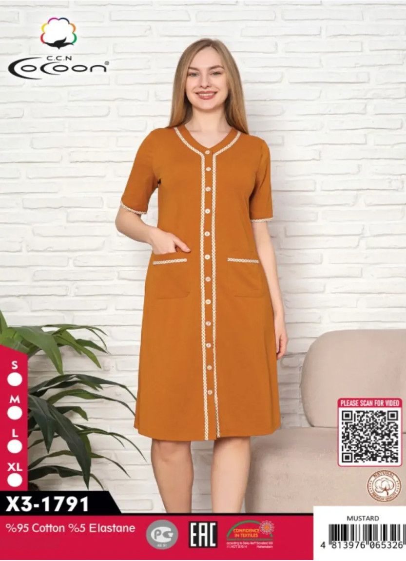 CCNX3-1791_MTR Cotton Women's Robe (S+M+L+XL) — Istanbul wholesale supplier