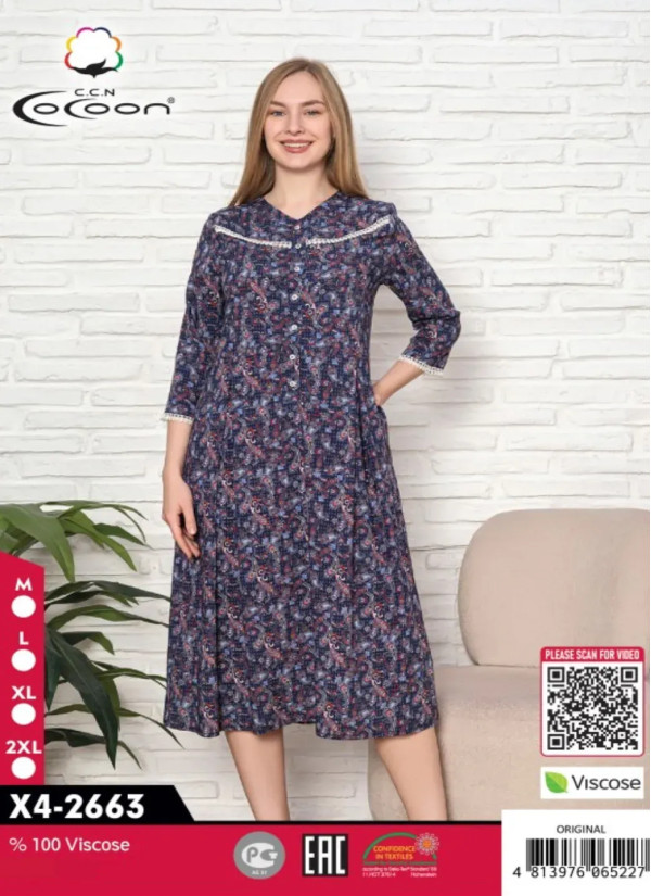 CCNX4-2663_ORI Viscose Dress (M+L+XL+2XL) — Turkey wholesale collection