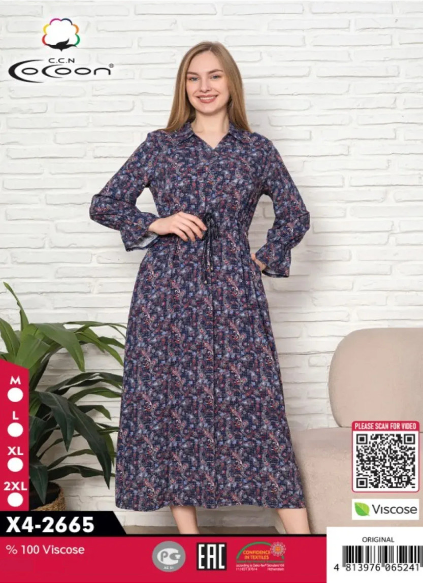 CCNX4-2665_ORI Viscose Dress (M+L+XL+2XL) — Turkish factory wholesale