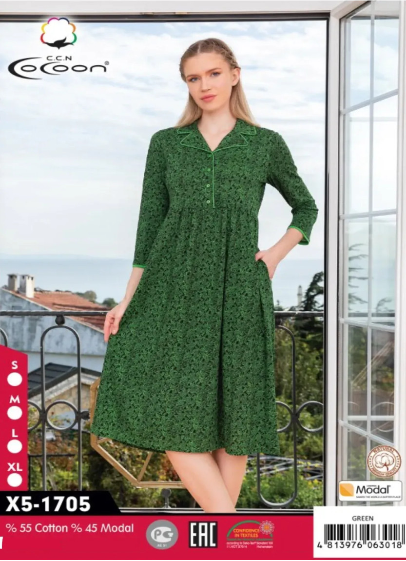 CCNX5-1705_GRN Modal Dress (S+M+L+XL) — wholesale for boutiques