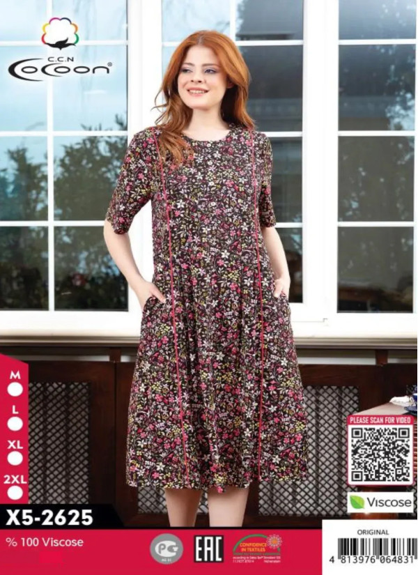 CCNX5-2625_ORI Viscose Dress (M+L+XL+2XL) — Turkey wholesale collection