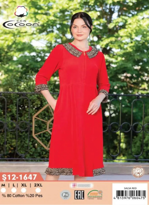 CCNŞ12-1647_SLR Velour Dress (M+L+XL+2XL) — Turkish factory wholesale