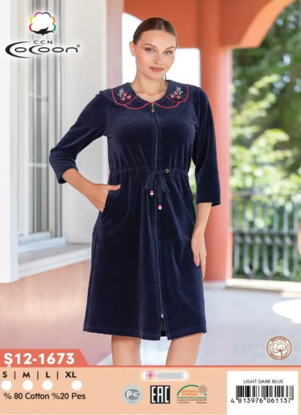CCNŞ12-1673_LDB Velour Women's Robe (S+M+L+XL) — wholesale for boutiques