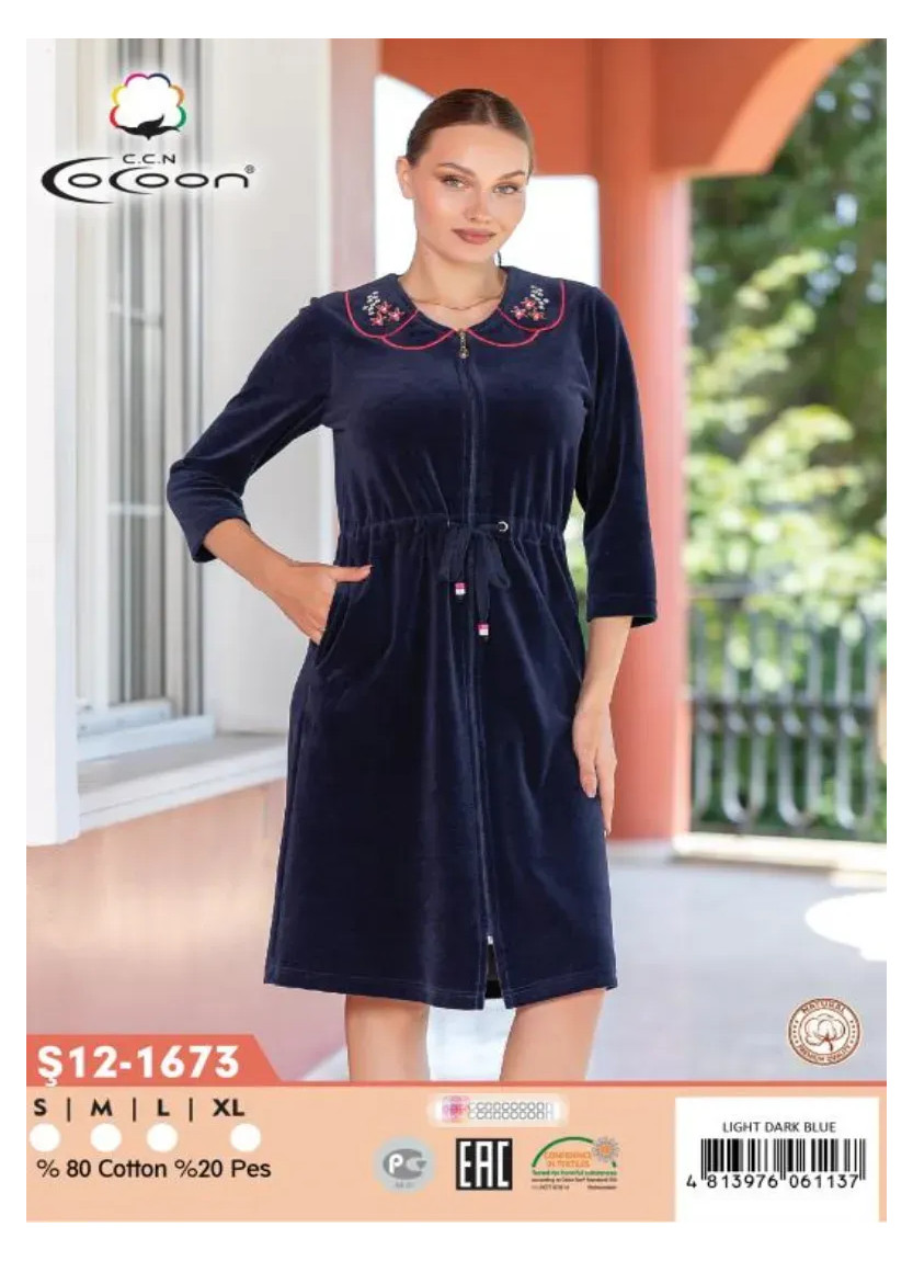 CCNŞ12-1673_LDB Velour Women's Robe (S+M+L+XL) — wholesale for boutiques