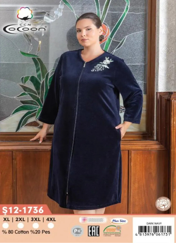 CCNŞ12-1736_DRN Velour Dress (XL+2XL+3XL+4XL) — wholesale for boutiques