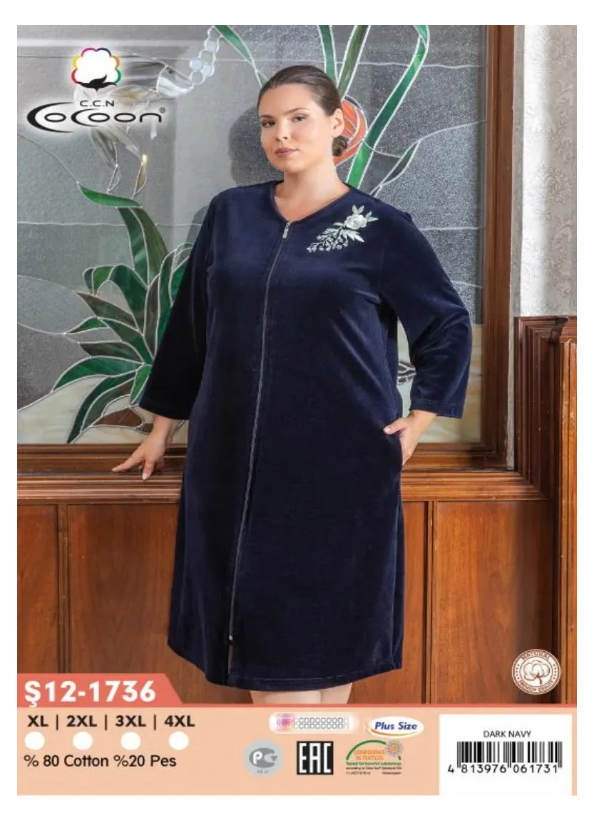 CCNŞ12-1736_DRN Velour Dress (XL+2XL+3XL+4XL) — wholesale for boutiques