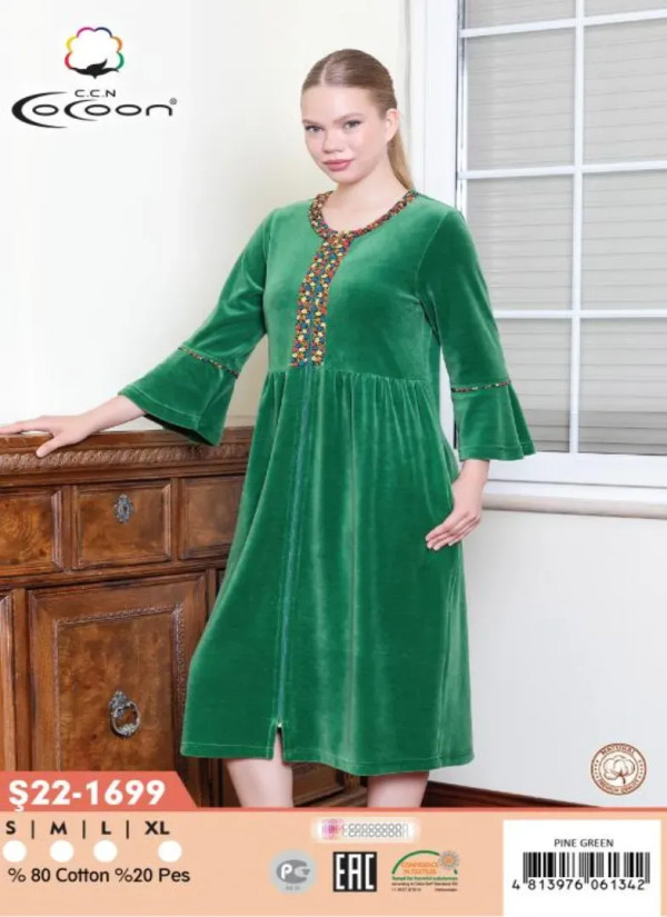 CCNŞ22-1699_PNG Velour Women's Robe (S+M+L+XL) — wholesale for boutiques