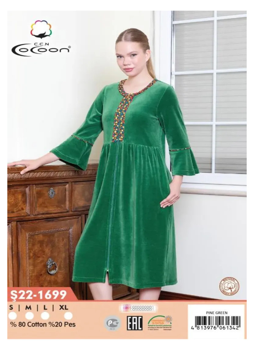 CCNŞ22-1699_PNG Velour Women's Robe (S+M+L+XL) — wholesale for boutiques