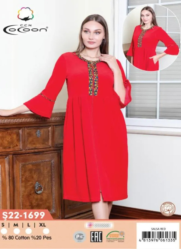 CCNŞ22-1699_SLR Velour Women's Robe (S+M+L+XL) — Turkey wholesale collection
