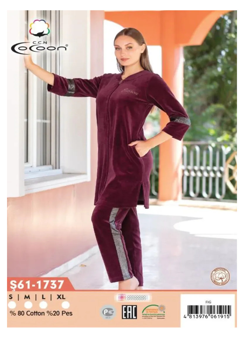 Велюровый Костюм (S+M+L+XL) CCNŞ61-1737_FIG — прямые поставки из Турции