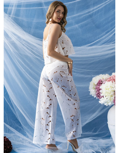 Women's Openwork Summer 3-in-1 Set with Top, Trousers and Briefs Gallipoli 32304 — Turkish factory wholesale