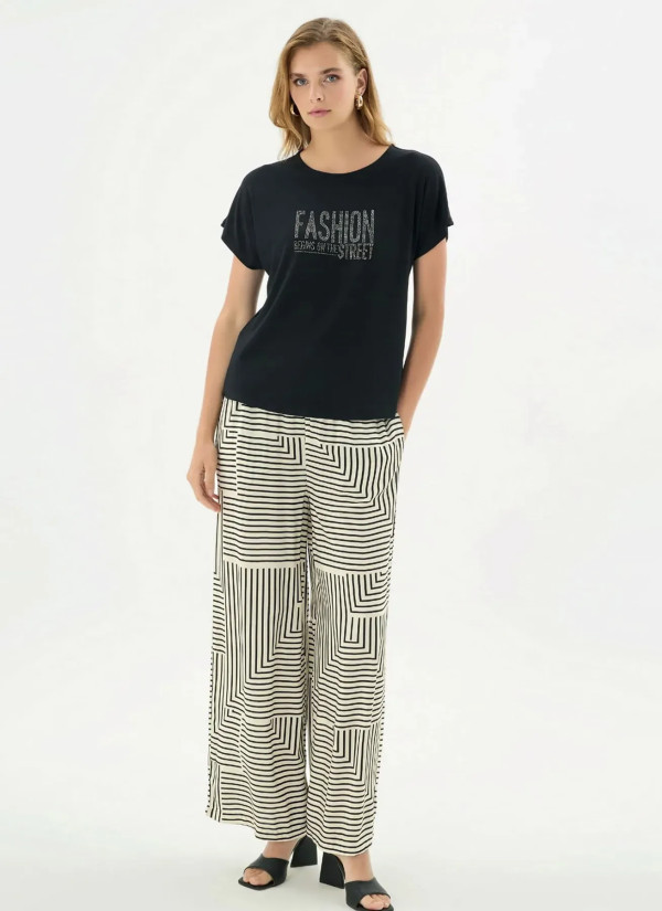 Women's Printed Trousers Set (S+M+L+XL+2XL) GIZZEY 21451 — Turkish textile wholesale