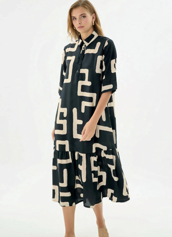 Women's Long Shirt Dress (S+M+L+XL+2XL) GIZZEY 21461 — wholesale from Turkey