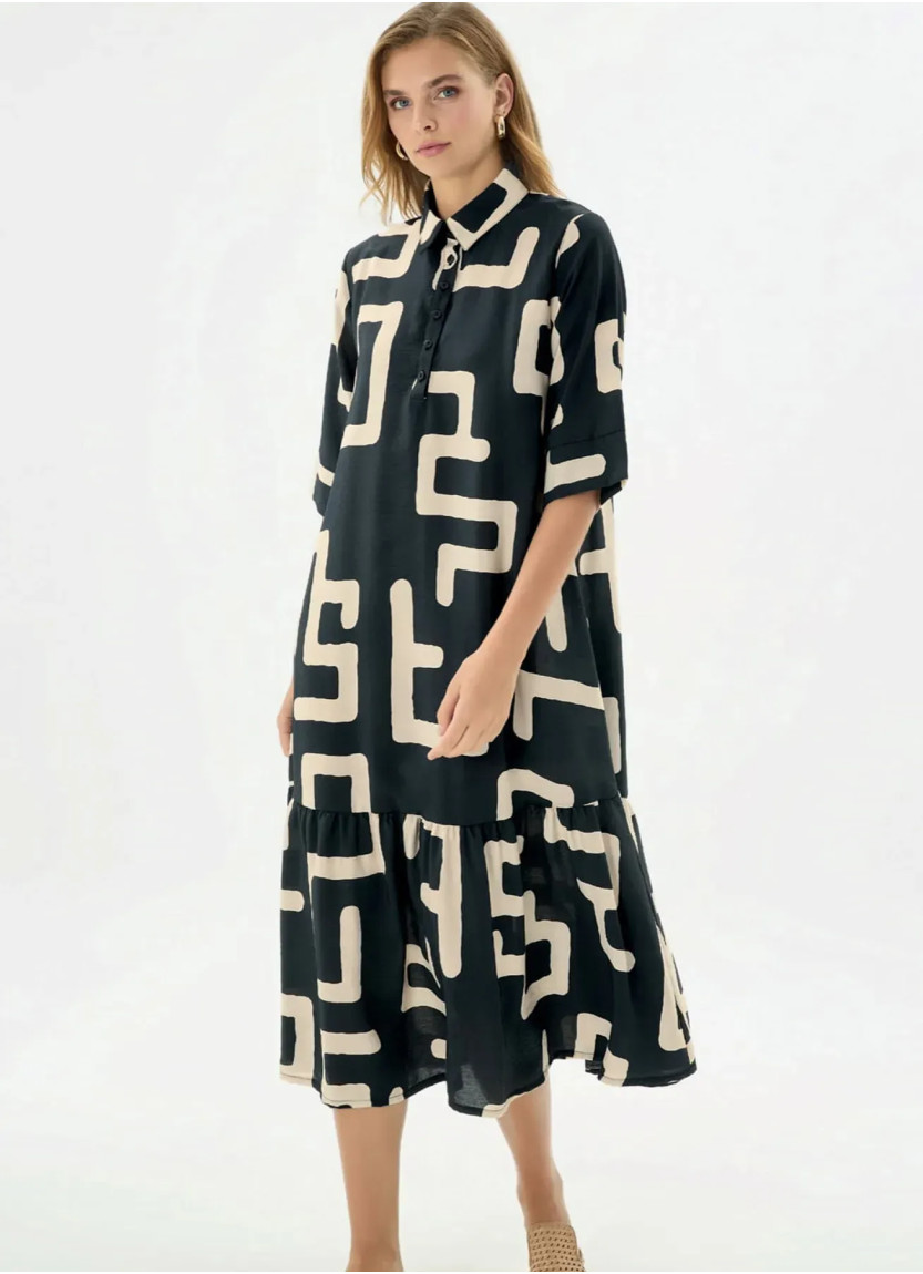 Women's Long Shirt Dress (S+M+L+XL+2XL) GIZZEY 21461 — wholesale from Turkey