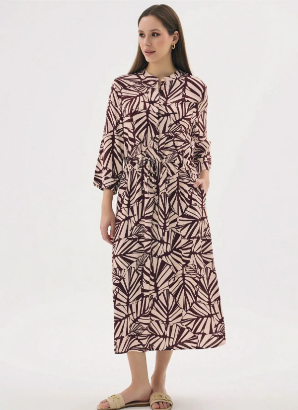 Women's Long Stand-Collar Dress (S+M+L+XL+2XL) GIZZEY 21484 — Turkish textile wholesale
