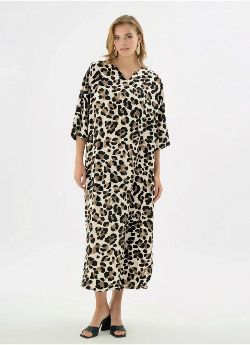 Женское длинное платье oversize S/M+L/XL GIZZEY 21507 — турецкий текстиль оптом