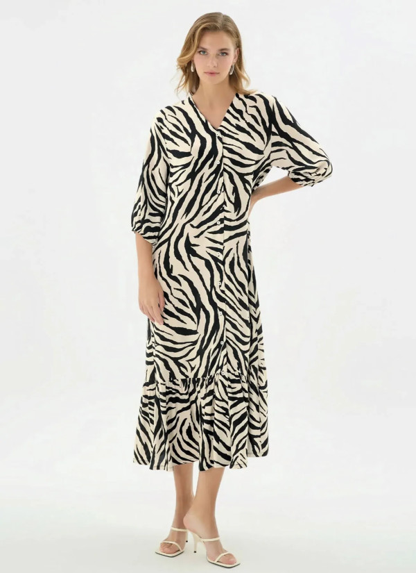 Women's Long Button-Down Dress (S+M+L+XL+2XL) GIZZEY 21510 — factory-direct from Turkey