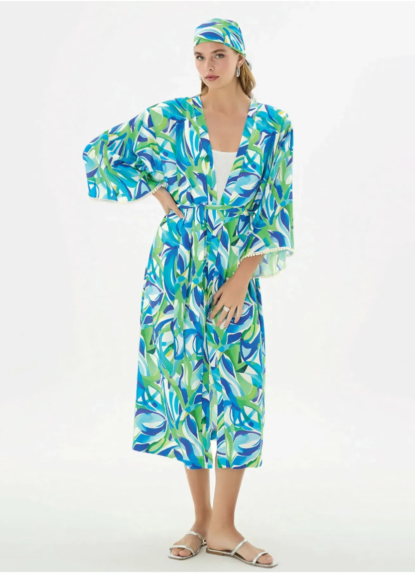 Женское кимоно S+M+L+XL GIZZEY 21526 — турецкий текстиль оптом