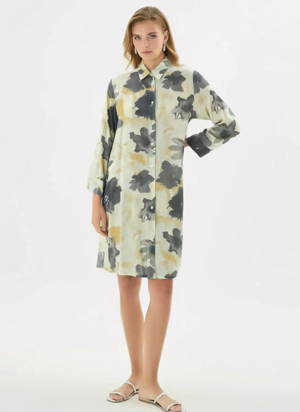 Women's Short Button-Down Dress (S+M+L+XL+2XL) GIZZEY 21547 — Turkish textile wholesale
