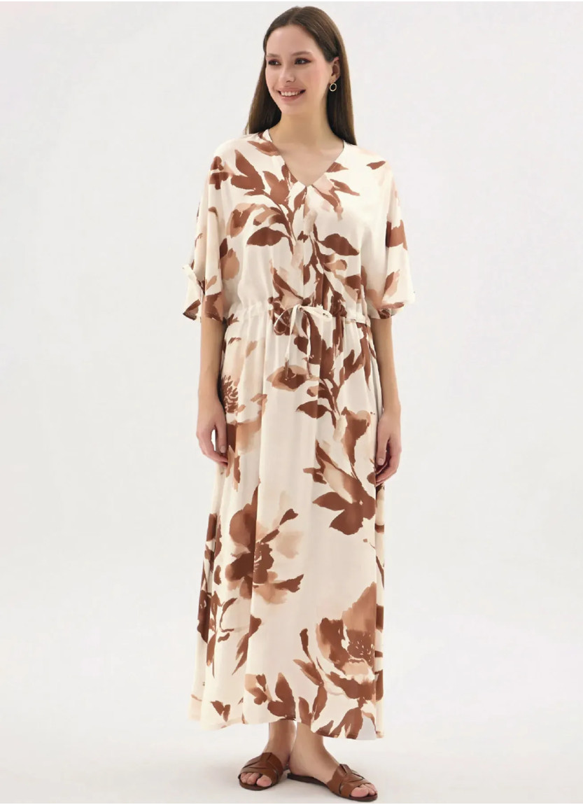 Women's Long Dress with V-Neck Neckline (S+M+L+XL+2XL) GIZZEY 21551 — direct Turkish factory supply