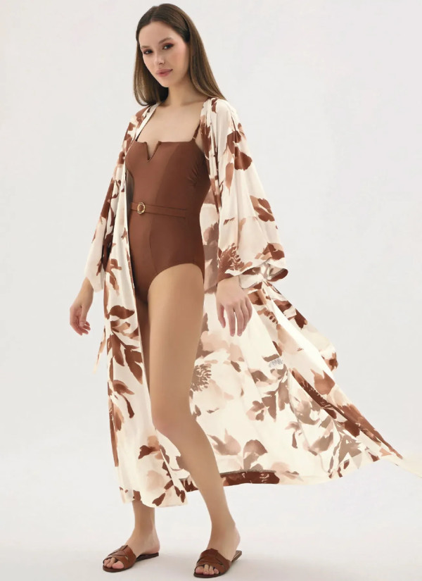 Women's Long Kimono (S+M+L+XL) GIZZEY 21552 — wholesale from Turkey