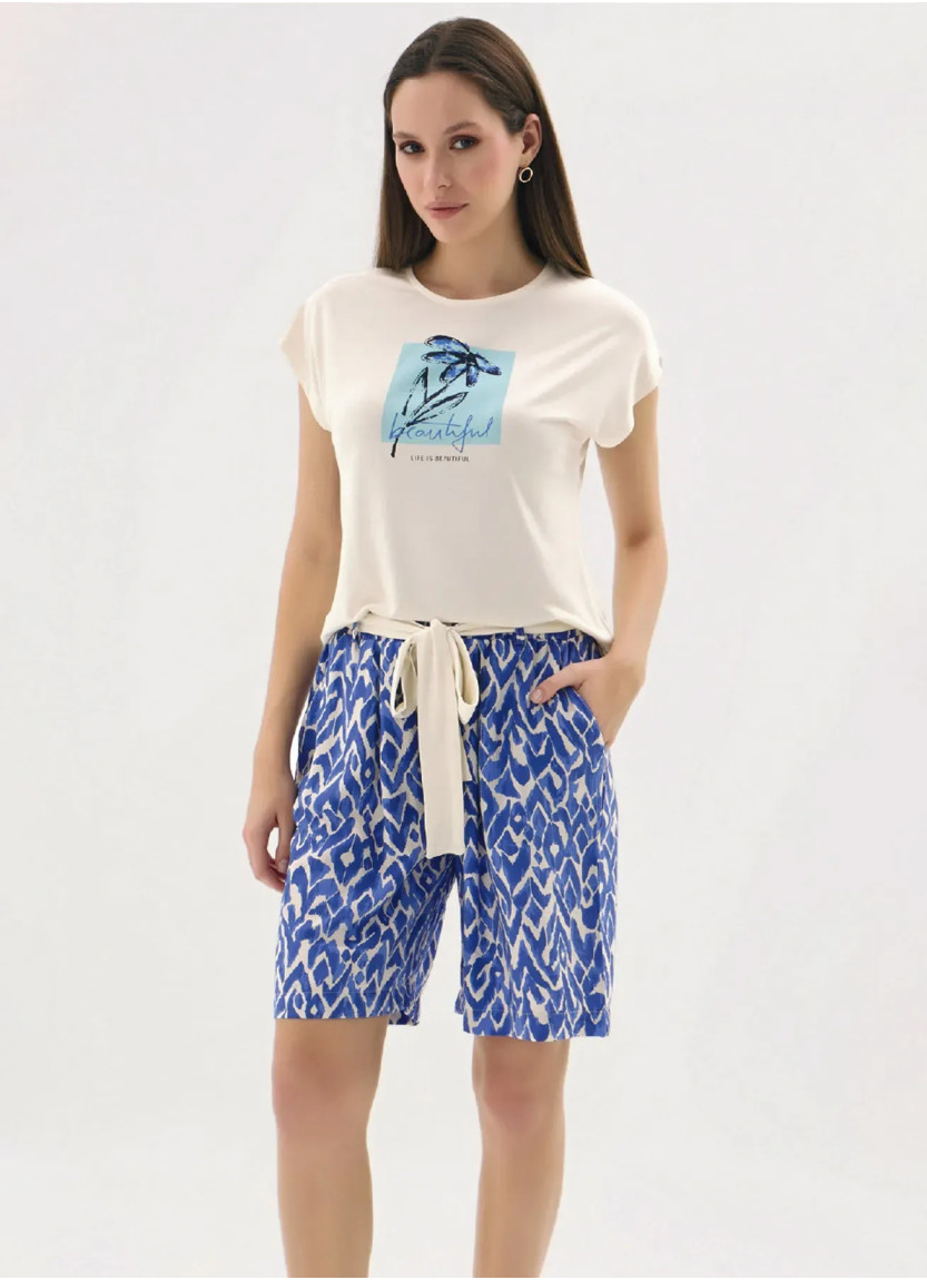 Women's Shorts Set with Print (S+M+L+XL) GIZZEY 21590 — factory-direct from Turkey