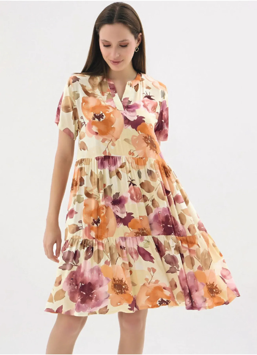 Women's Short Dress with Stand Collar (S+M+L+XL+2XL) GIZZEY 21597 — Turkey wholesale collection