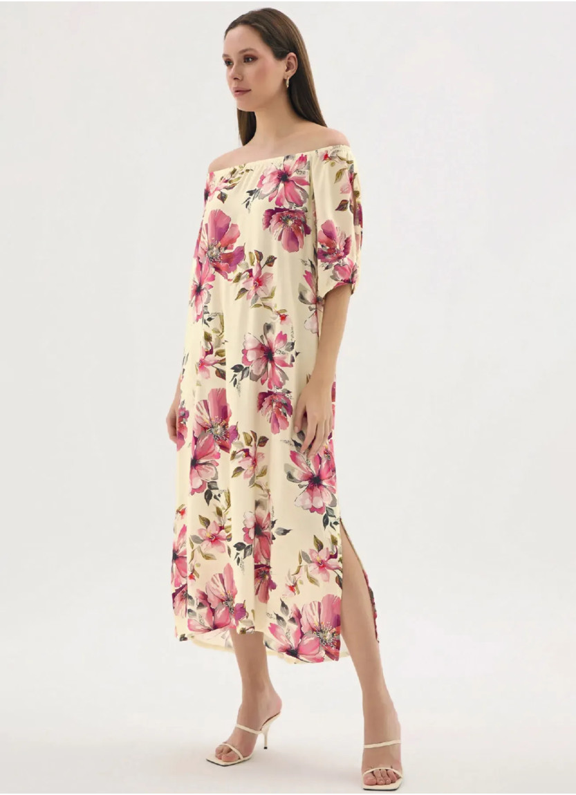 Women's Long Dress with Open Shoulders (S+M+L+XL+2XL) GIZZEY 21601 — Turkish factory wholesale