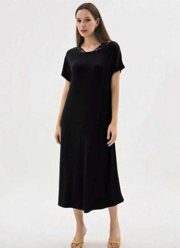 Женское длинное платье S+M+L+XL+2XL GIZZEY 21591 — турецкий текстиль оптом