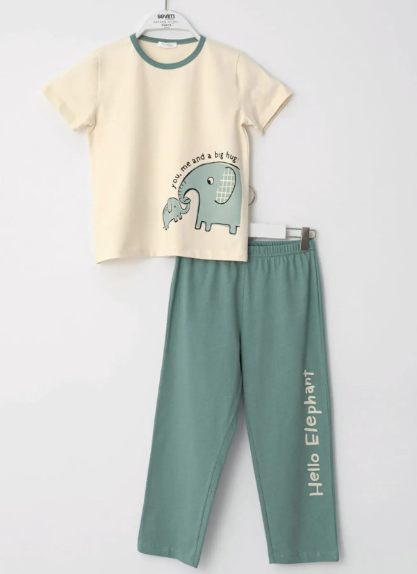 Children's Pajama Set with Print (1/2+3/4+5/6+7/8) ZeyZey 70021 — Turkish factory wholesale