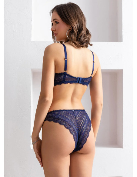 Women's Set Bra Null Cup and Briefs Gallipoli 31801 LACIVERT — wholesale for boutiques