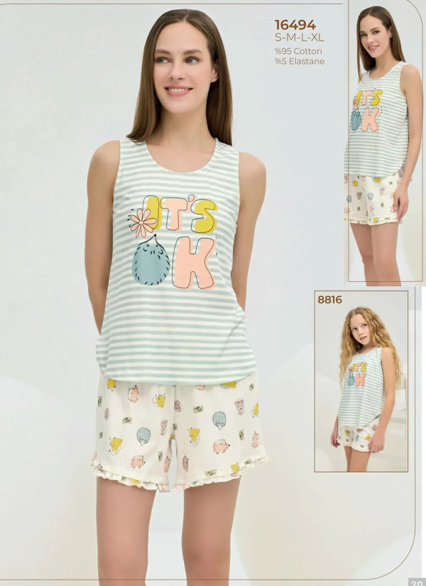 Women's Shorts Set (S+M+L+XL) Sevim 16494 — Turkish textile wholesale
