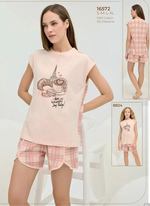 Women's Shorts Set with Print (S+M+L+XL) Sevim 16572 — wholesale from Turkey