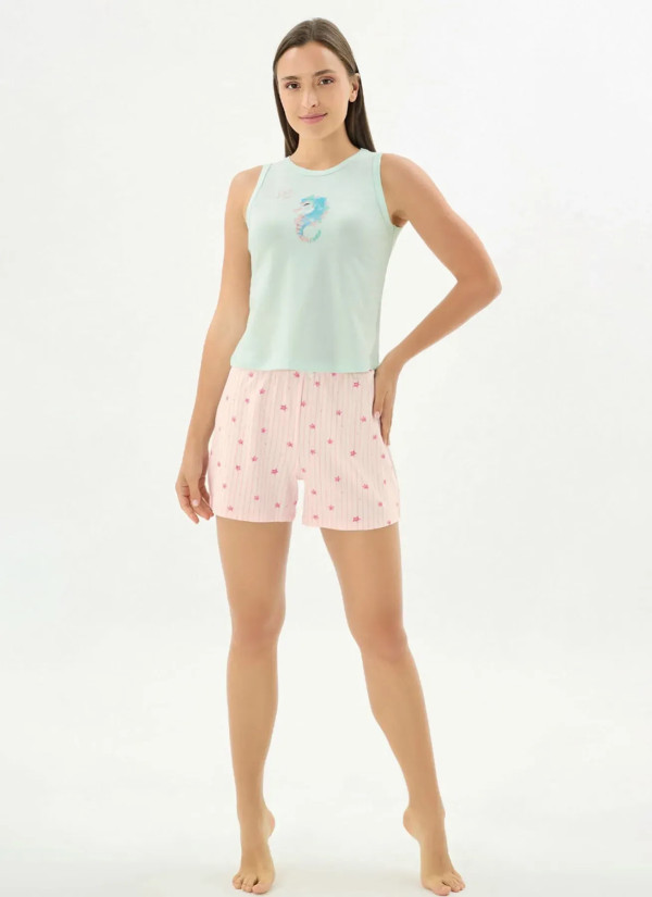 Women's Shorts Set with Print (S+M+L+XL) Sevim 17541 — wholesale from Turkey