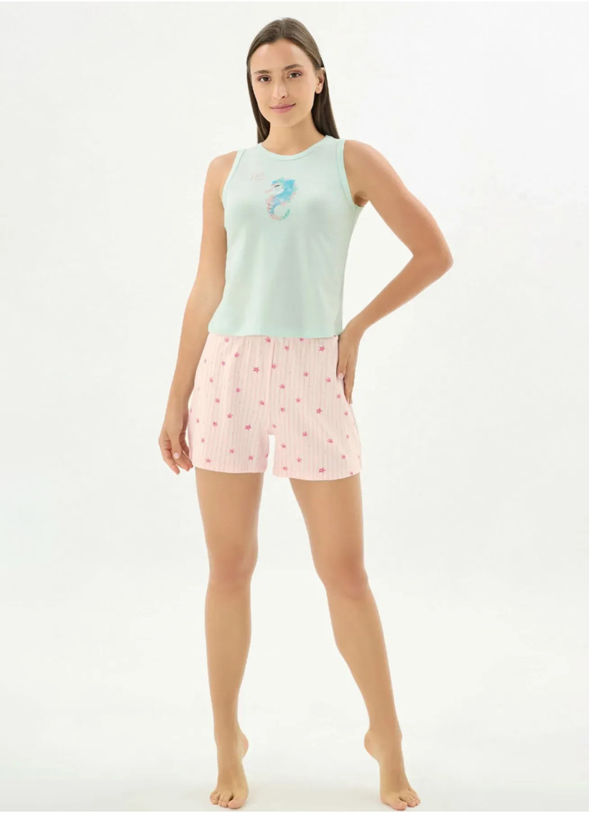 Women's Shorts Set with Print (S+M+L+XL) Sevim 17541 — wholesale from Turkey