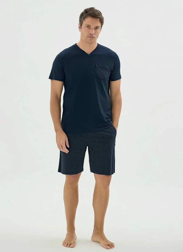 Мужской Комплект с Шортами M+L+XL+2XL+3XL Sevim 9669 — турецкий текстиль оптом