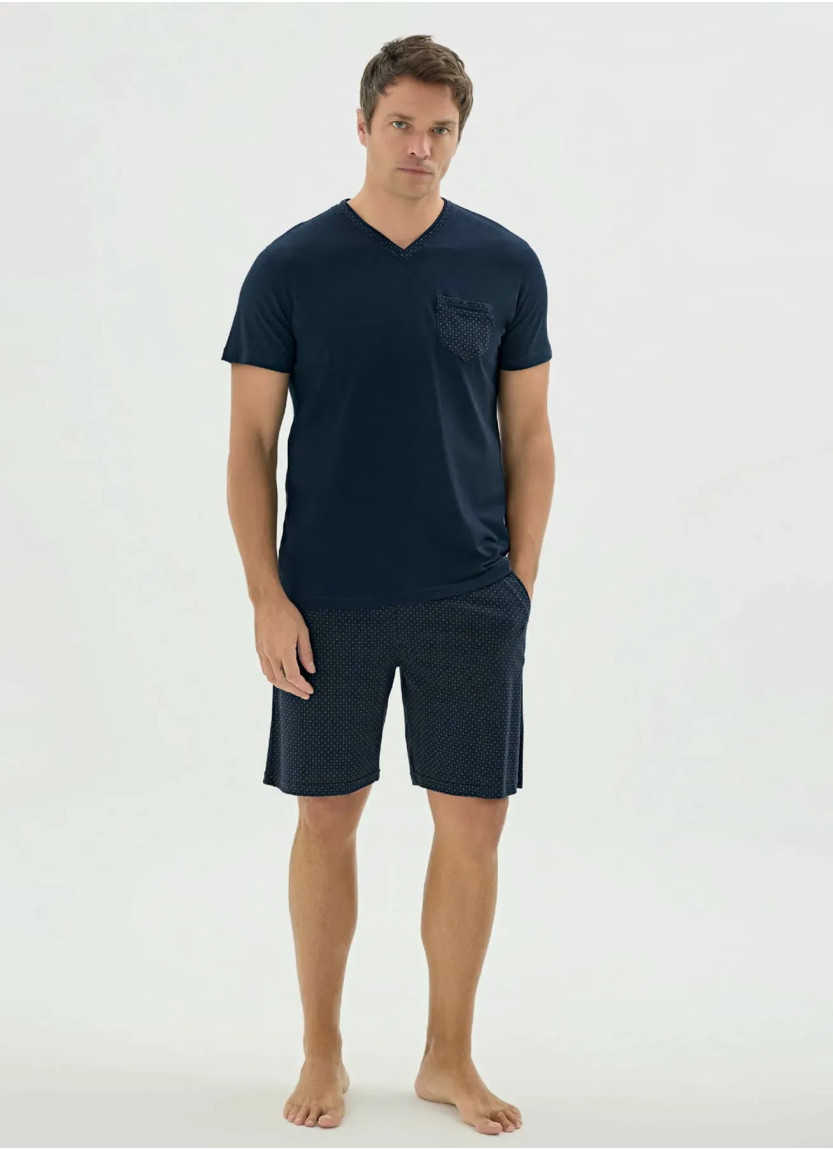 Мужской Комплект с Шортами M+L+XL+2XL+3XL Sevim 9669 — турецкий текстиль оптом