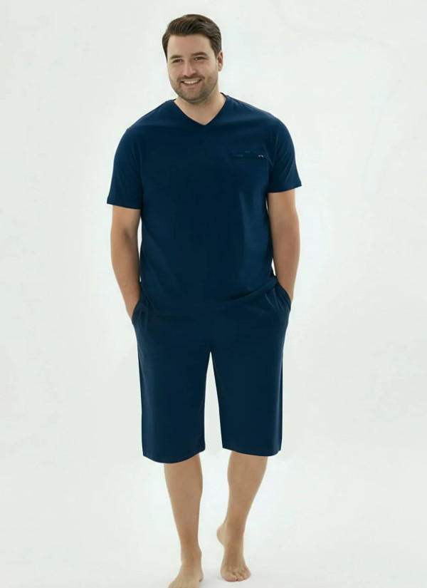 Мужской Пижамный Комплект с Капри S+M+L+XL+2XL Sevim 9695 — купить оптом из Турции