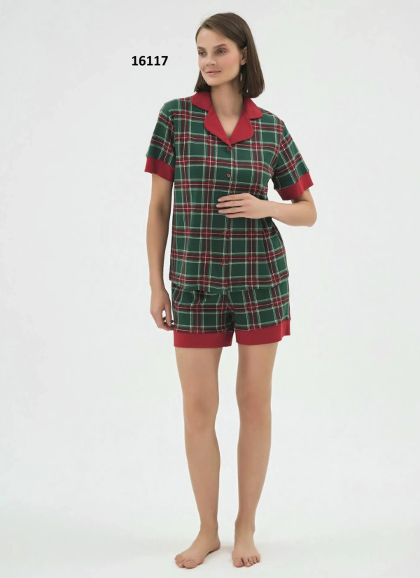 Women's Shorts Set with Button-Down (S+M+L+XL) Sevim 16117 — Turkish textile wholesale